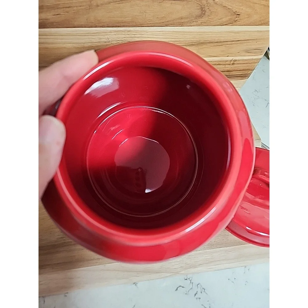 Rae Dunn by Magenta HO HO HO Chubby Canister Cookie Jar w Air-tight Lid Red EUC